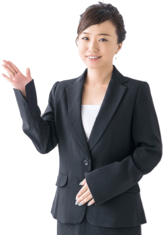 案内する女性社員